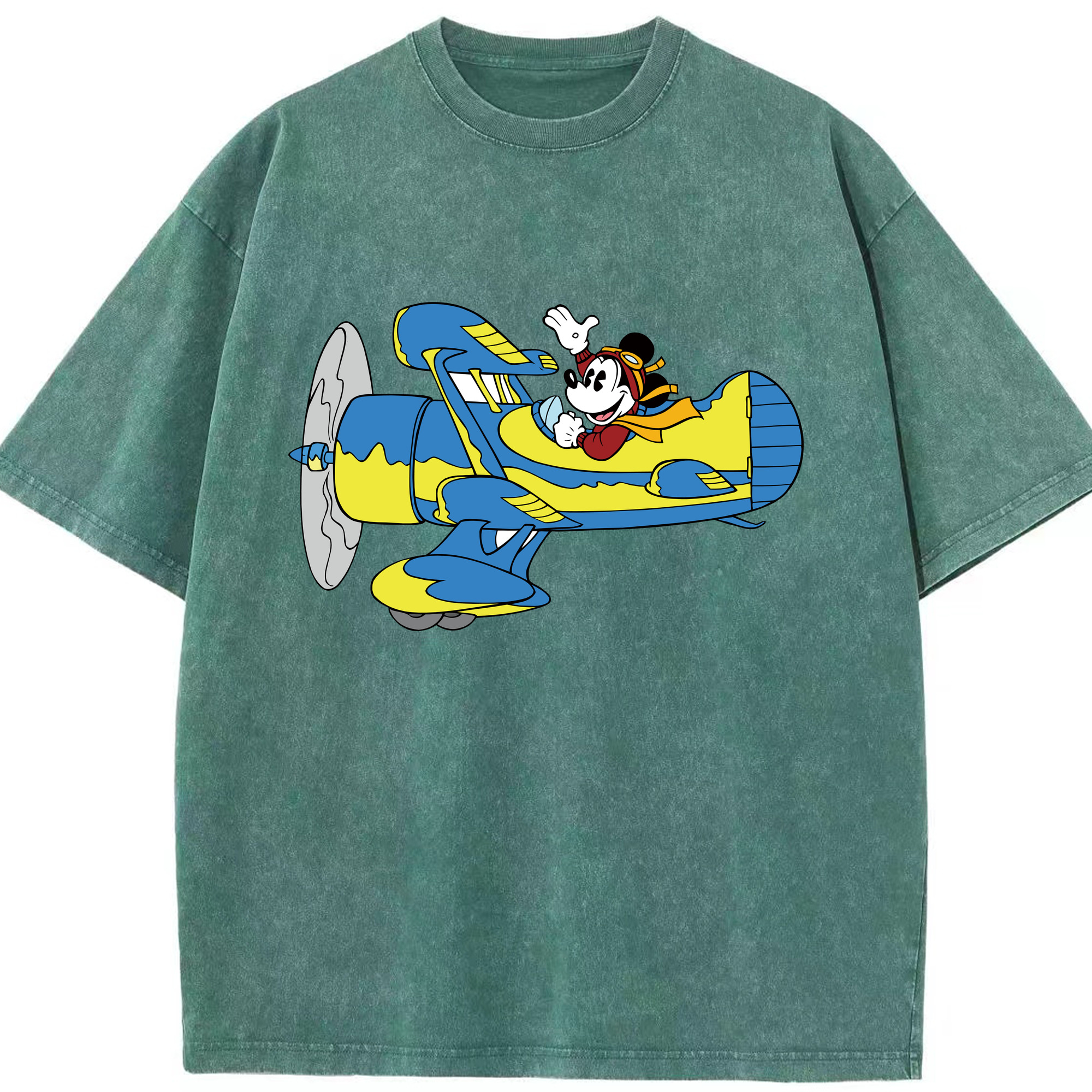 （画像用） ミッキーマウス Mickey Mouse 綿100% ヴィンテージ風 半袖Tシャツ（フロントプリント）